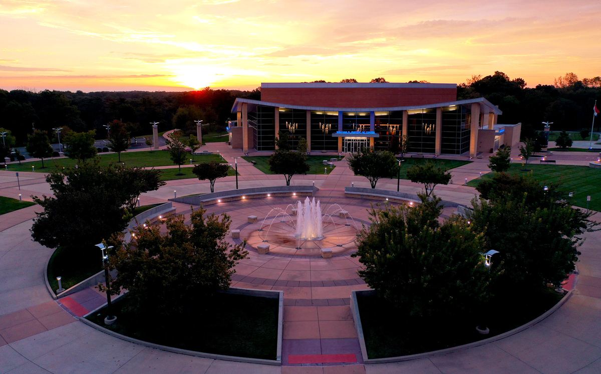 The William D. Purser Center at dusk