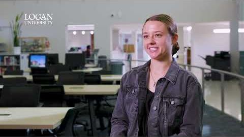 Elizabeth Kindler, MS, graduate in her Logan University video