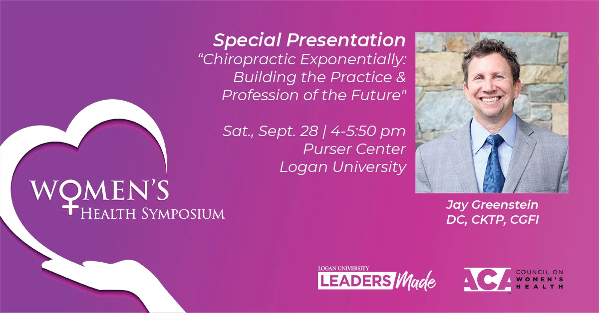 Women’s Health Symposium Speaker: Jay Greenstein, DC, CKTP, CGFI