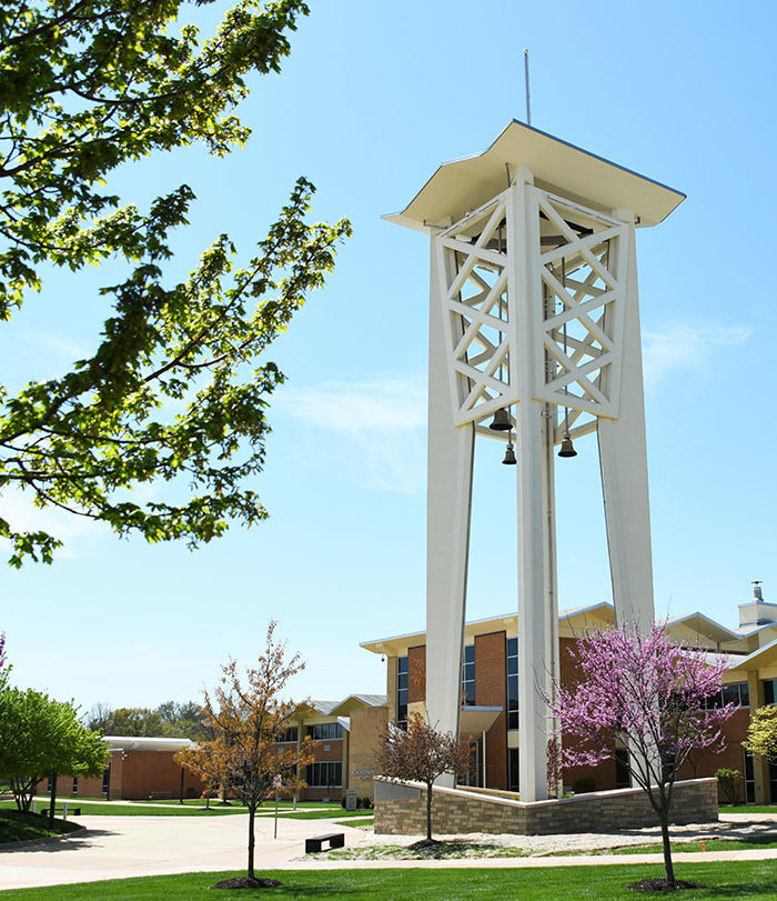 A photo of campus with the Tower.