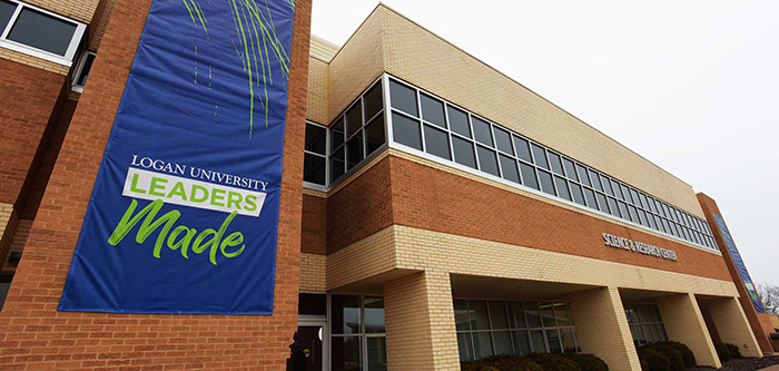 Outside building with new Leaders Made banners hanging.