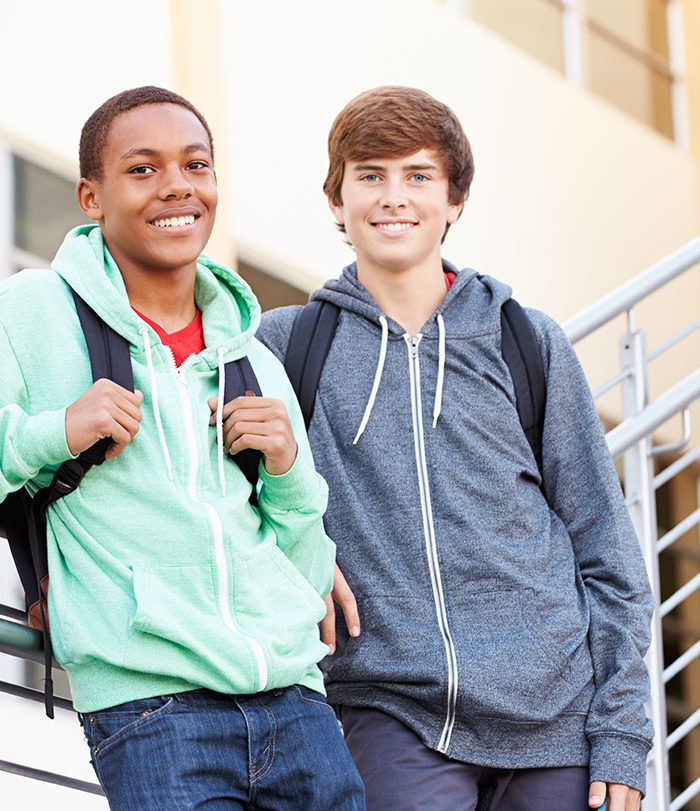 Two male students at school.