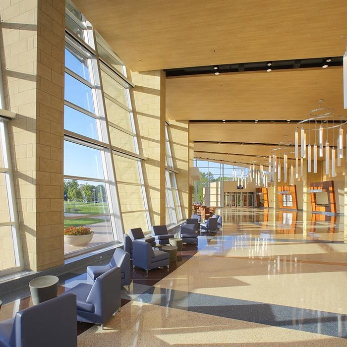 Inside lobby of Purser Center.