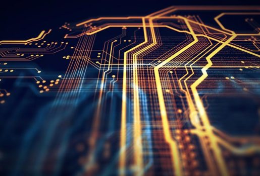 Close up of circuit board.