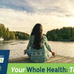 Woman meditating outside