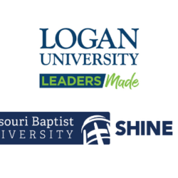 Logos for Logan University Leaders Made and Missouri Baptist University Shine On
