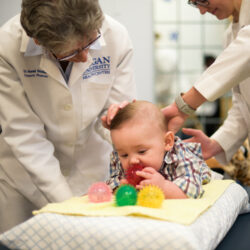 Seven-month-old Blake Boyd receives chiropractic care in spring 2019 at Logan University's Montgomery Health Center.